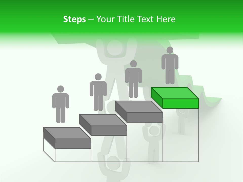 A Group Of People Holding Up A Green Arrow PowerPoint Template