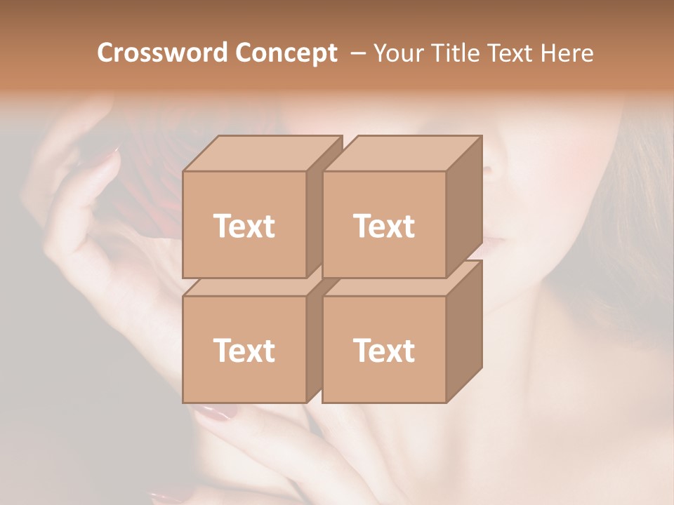 Beauty With Red Rose PowerPoint Template