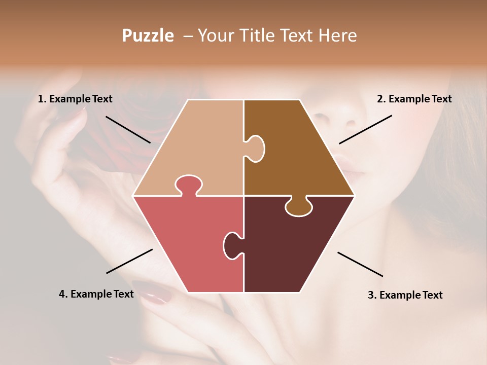 Beauty With Red Rose PowerPoint Template