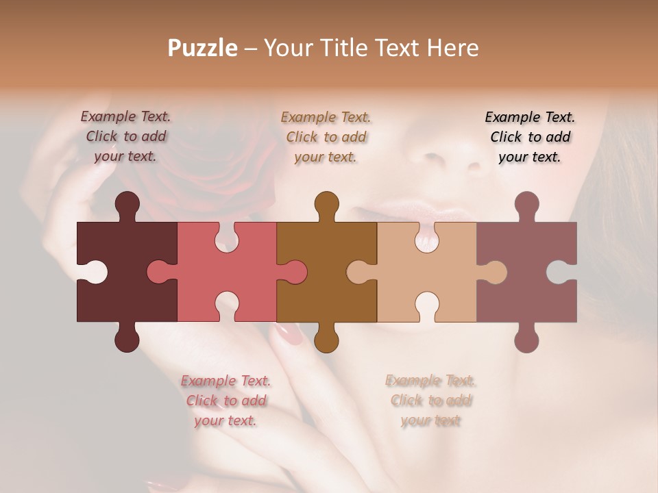 Beauty With Red Rose PowerPoint Template