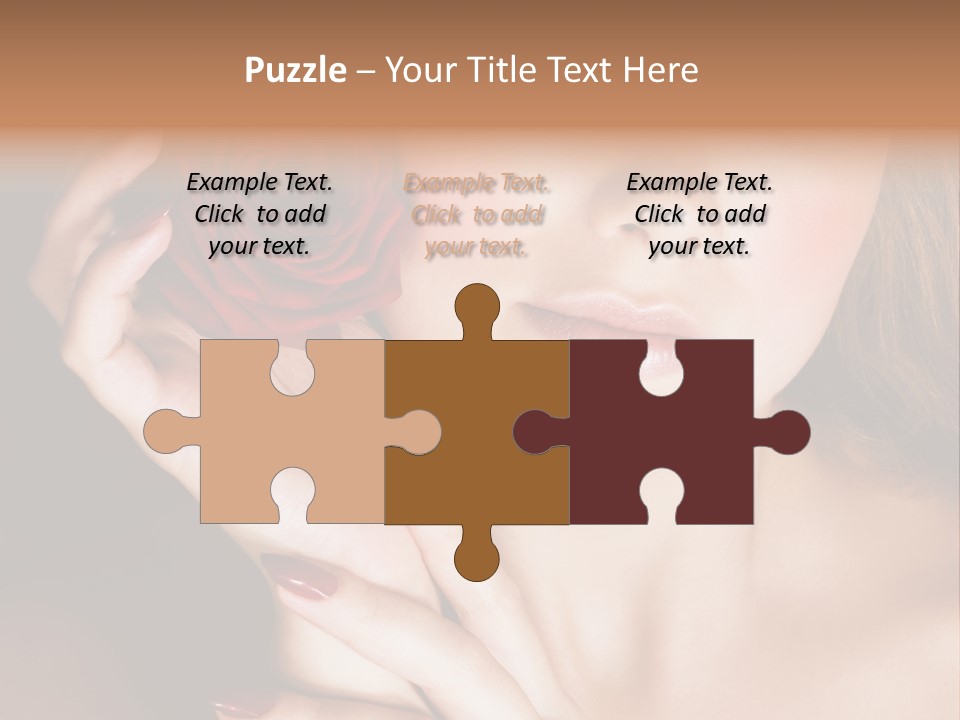 Beauty With Red Rose PowerPoint Template