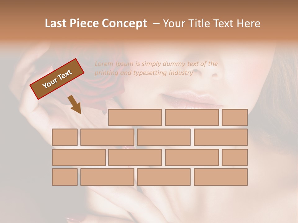 Beauty With Red Rose PowerPoint Template