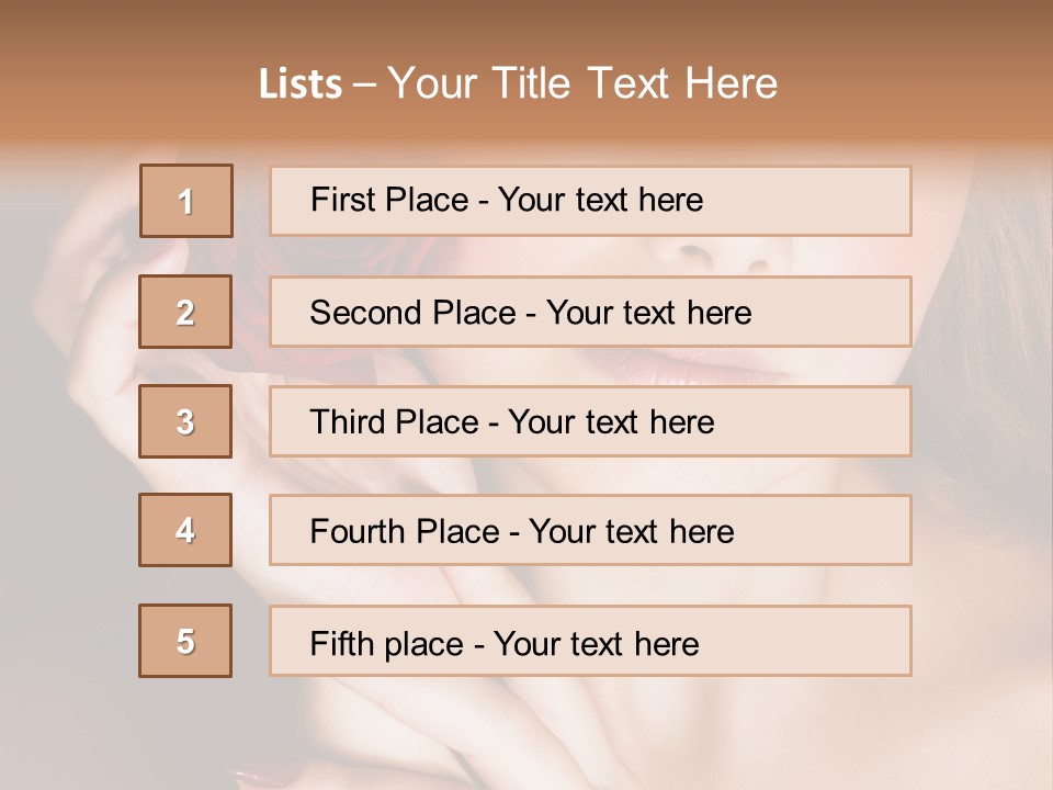 Beauty With Red Rose PowerPoint Template