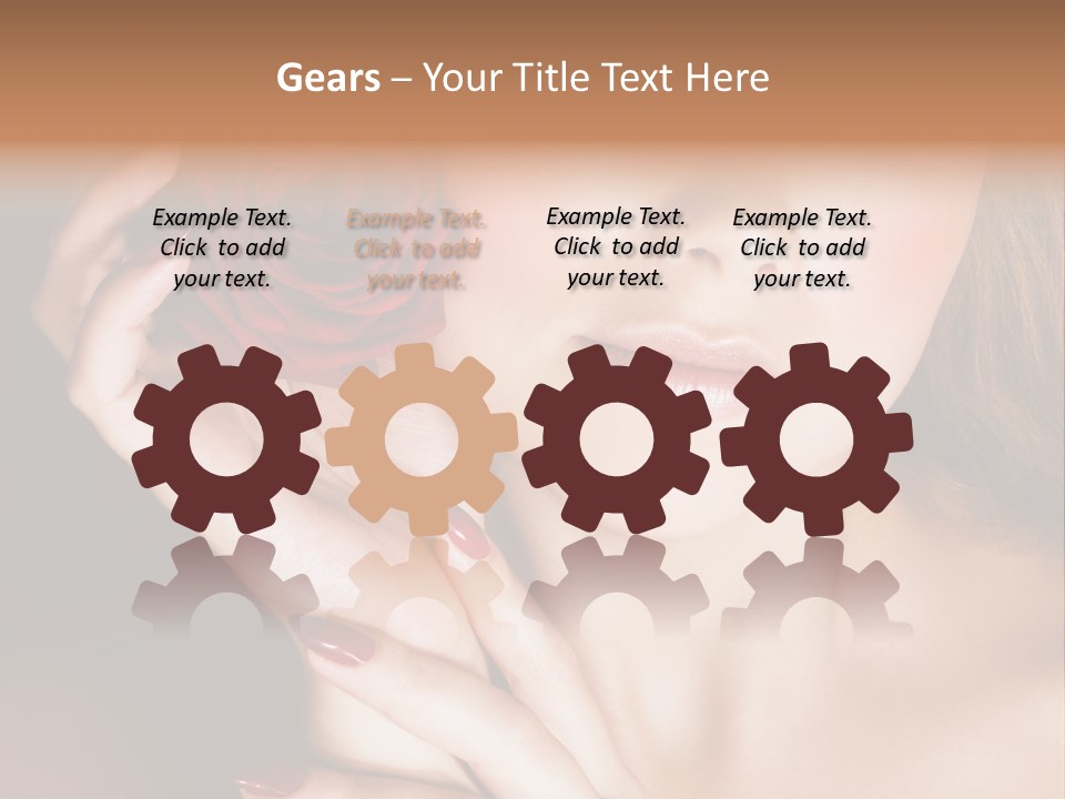 Beauty With Red Rose PowerPoint Template