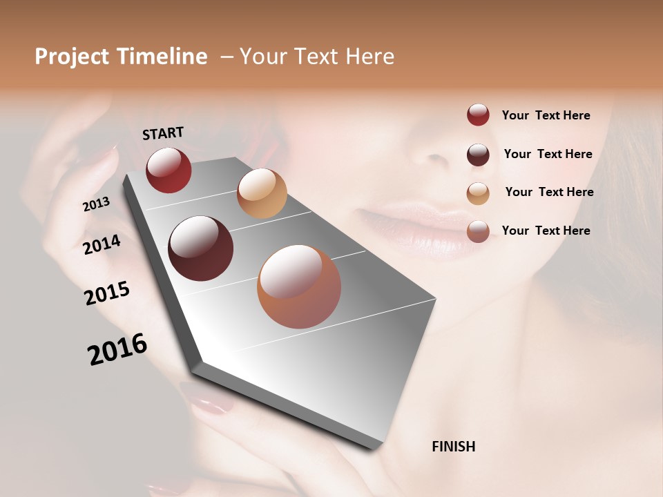 Beauty With Red Rose PowerPoint Template