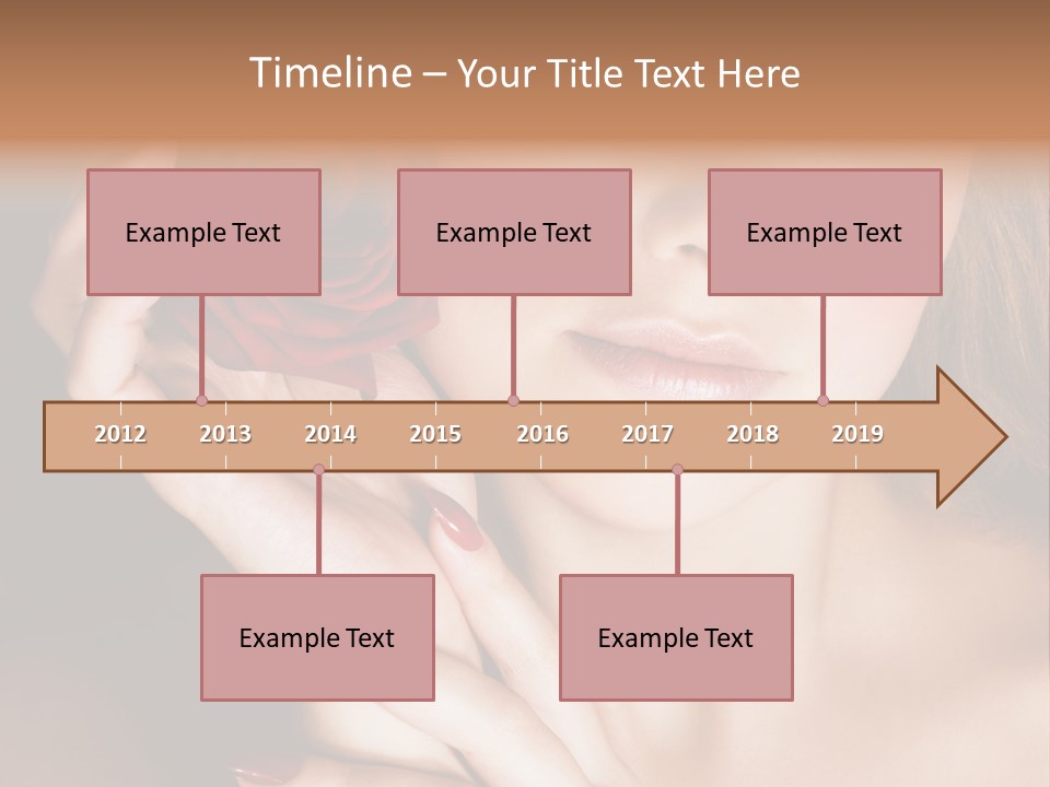 Beauty With Red Rose PowerPoint Template