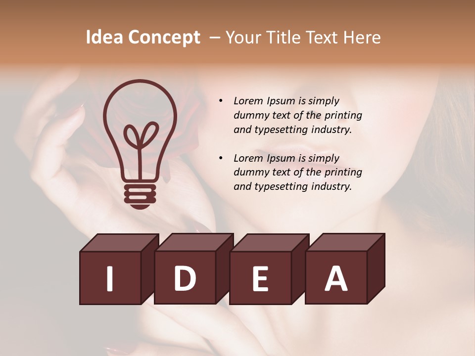 Beauty With Red Rose PowerPoint Template