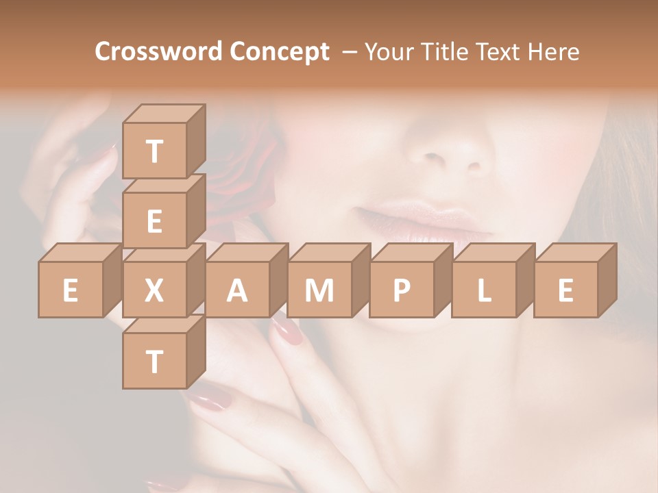 Beauty With Red Rose PowerPoint Template