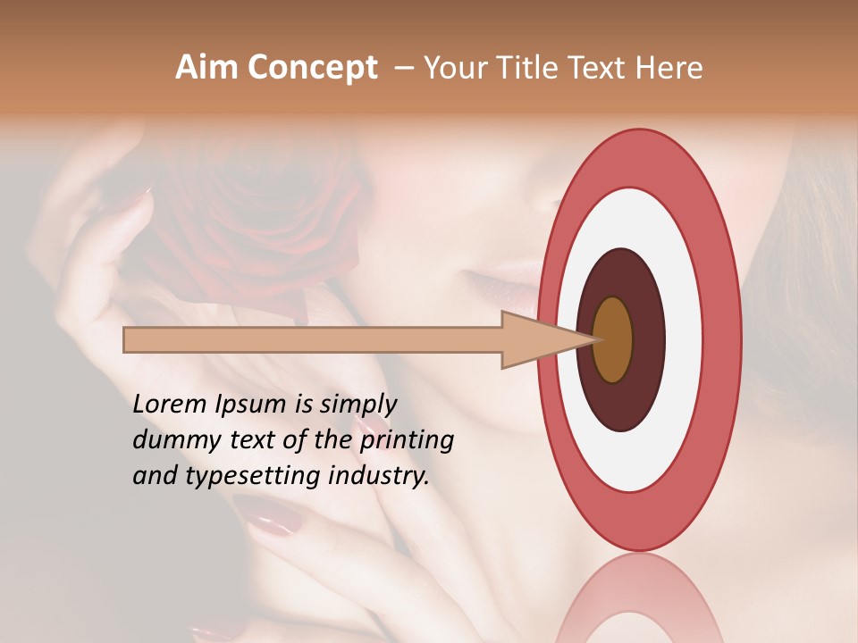 Beauty With Red Rose PowerPoint Template