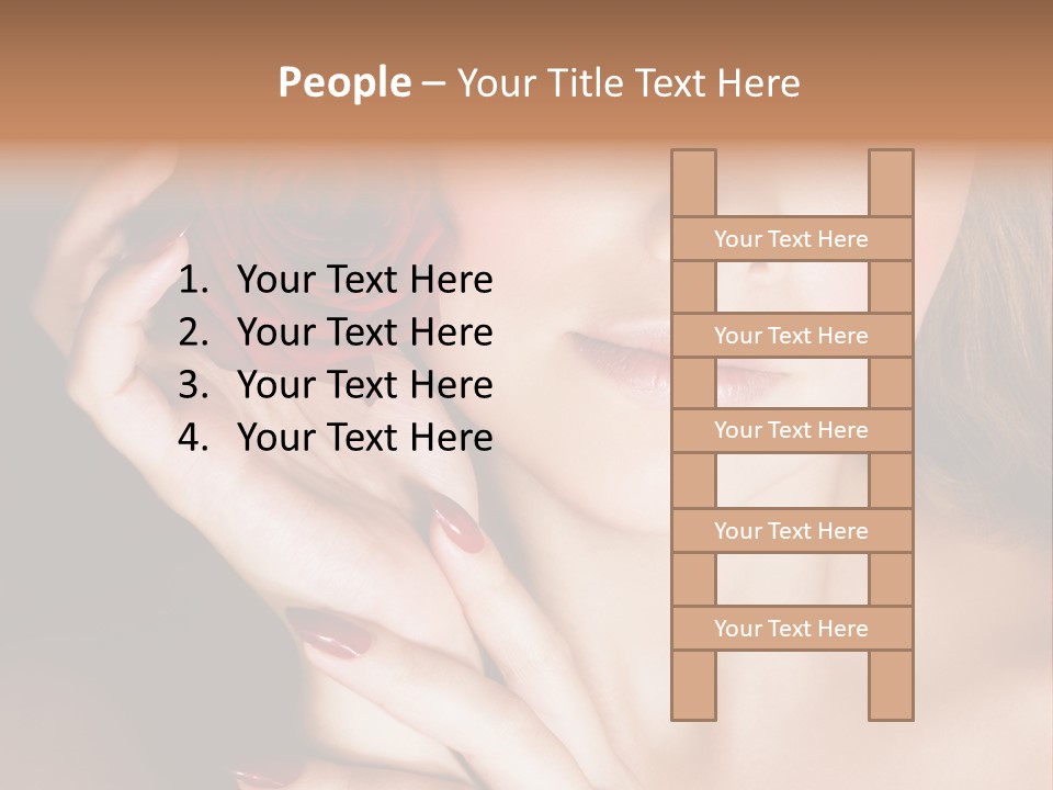 Beauty With Red Rose PowerPoint Template