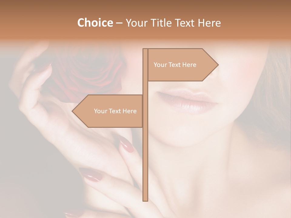 Beauty With Red Rose PowerPoint Template