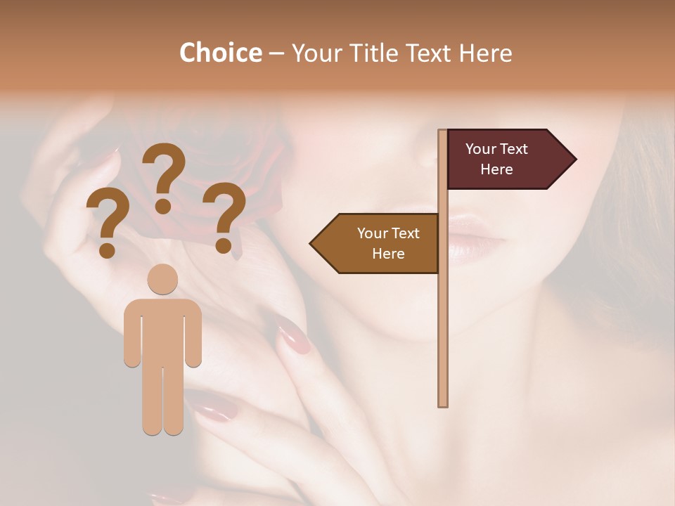 Beauty With Red Rose PowerPoint Template