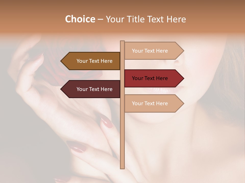 Beauty With Red Rose PowerPoint Template