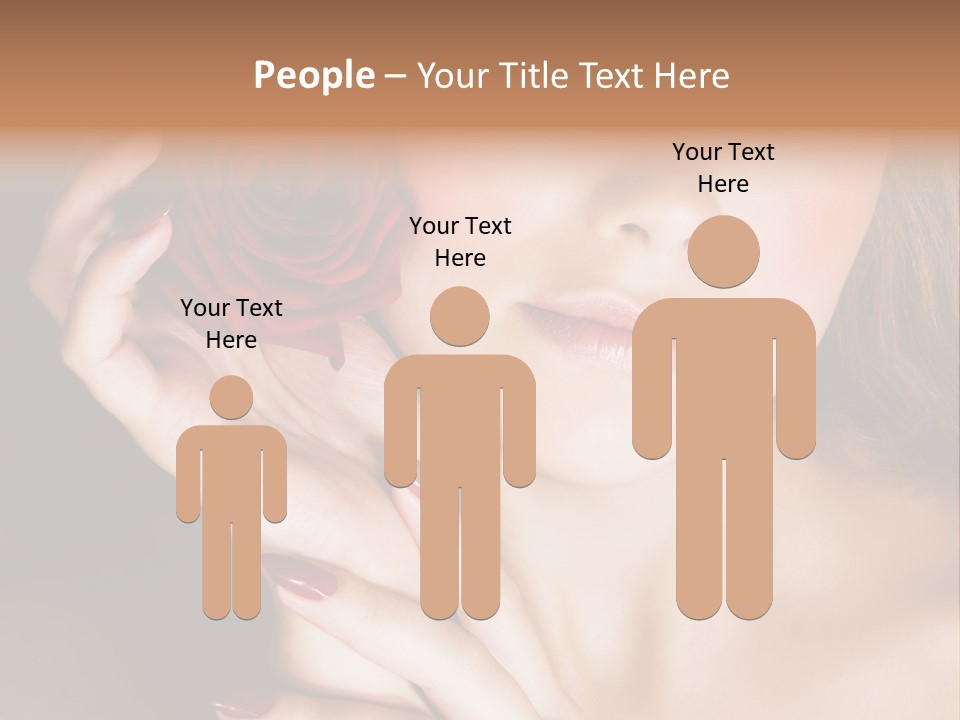 Beauty With Red Rose PowerPoint Template