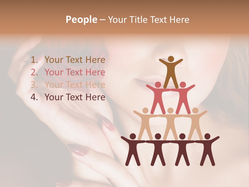 Beauty With Red Rose PowerPoint Template