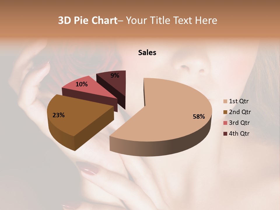 Beauty With Red Rose PowerPoint Template