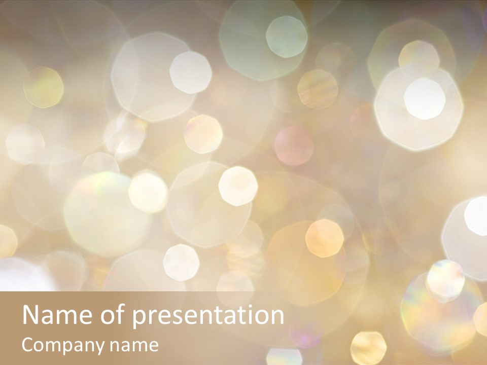 Sparkle - Beautiful Sparkly Background In Soft Champagne Colors PowerPoint Template