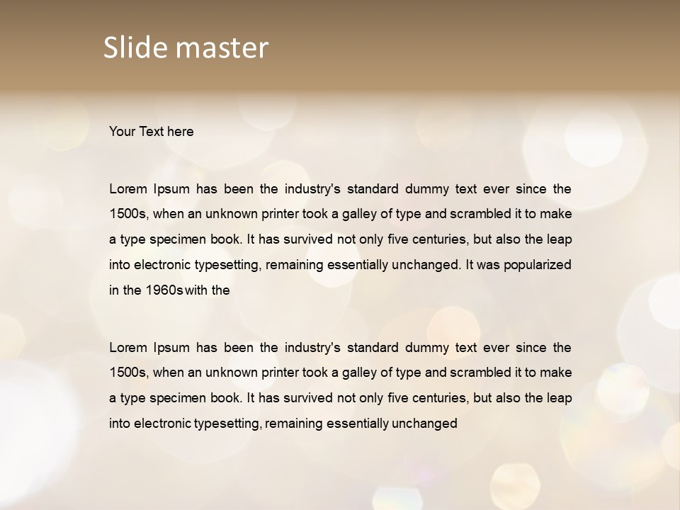 Sparkle - Beautiful Sparkly Background In Soft Champagne Colors PowerPoint Template