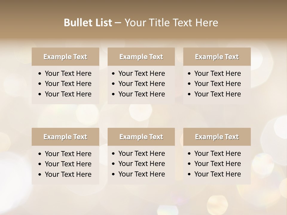 Sparkle - Beautiful Sparkly Background In Soft Champagne Colors PowerPoint Template