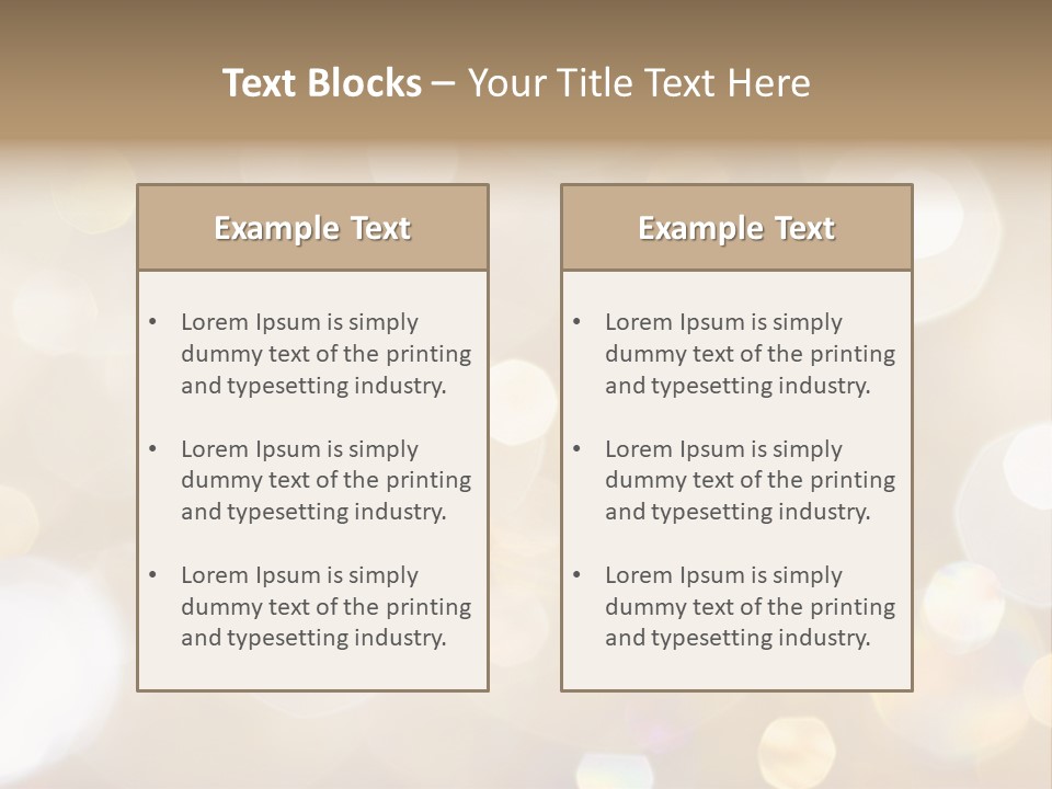 Sparkle - Beautiful Sparkly Background In Soft Champagne Colors PowerPoint Template