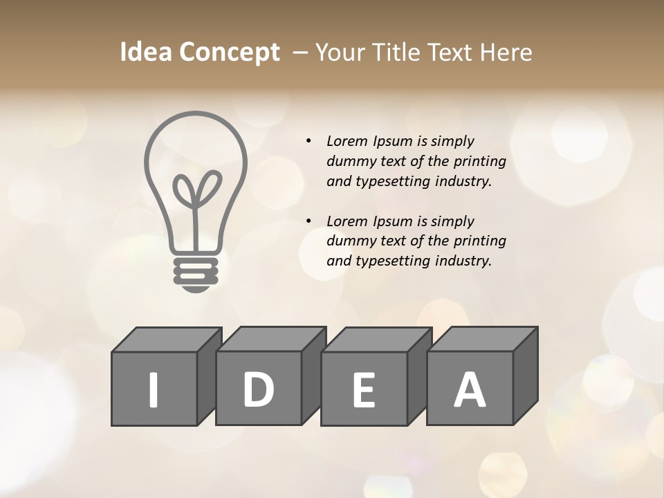 Sparkle - Beautiful Sparkly Background In Soft Champagne Colors PowerPoint Template