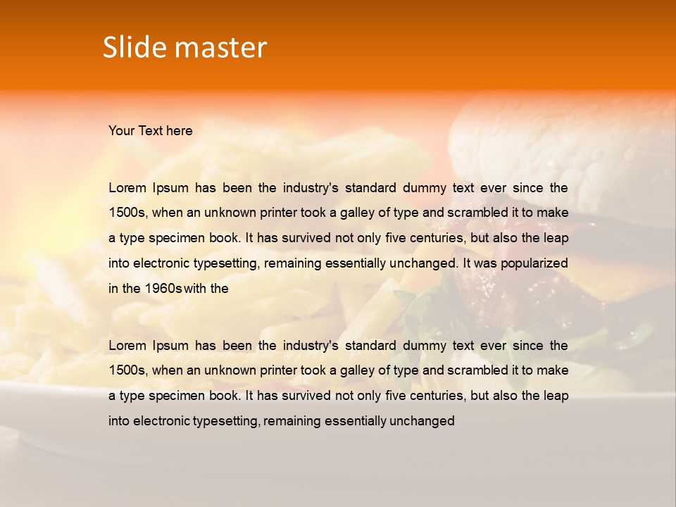 Cheeseburger With Fries PowerPoint Template