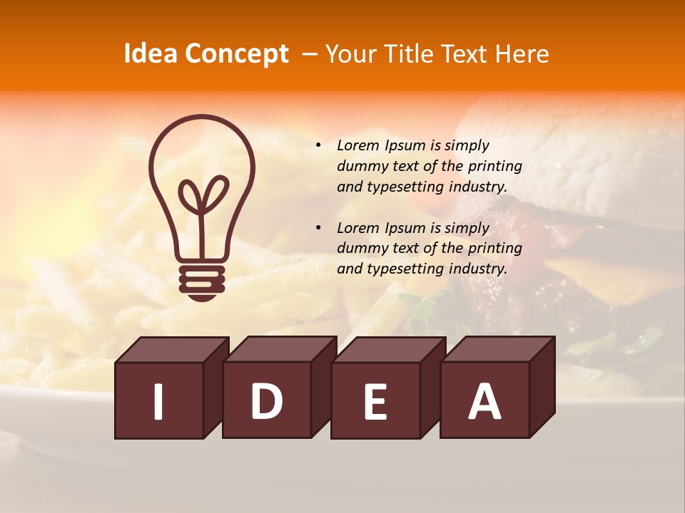 Cheeseburger With Fries PowerPoint Template