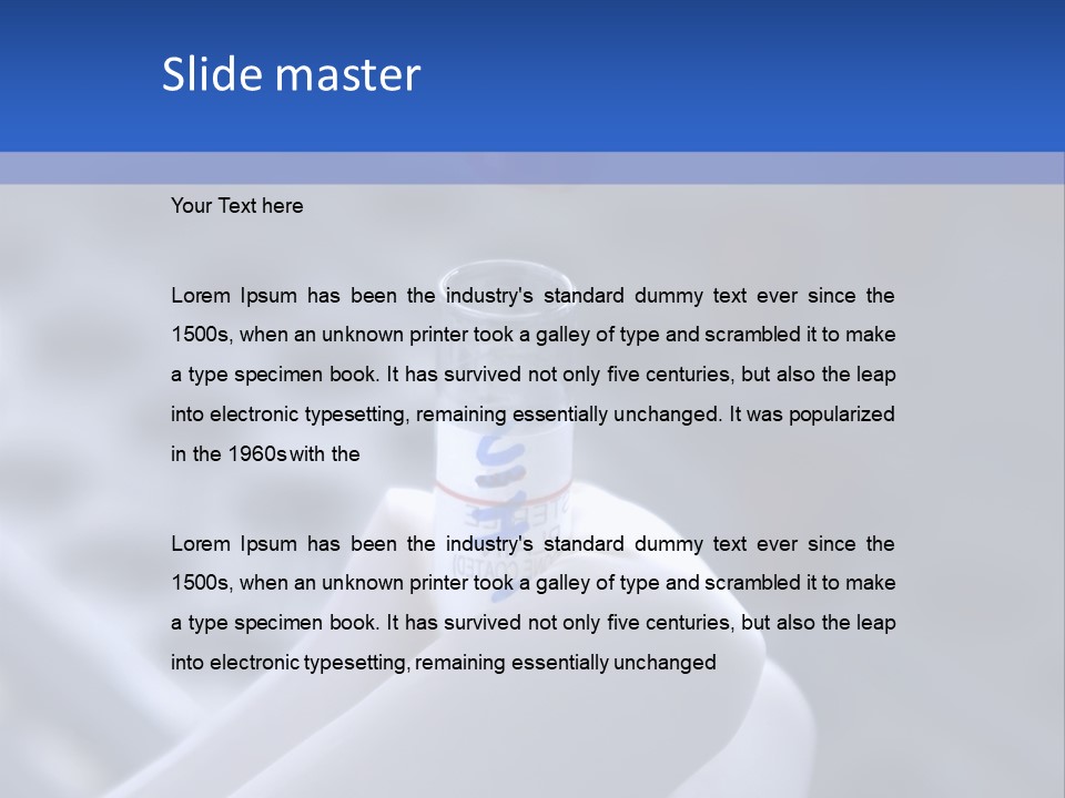 Close Up Of Lab Test Tube And Hand PowerPoint Template