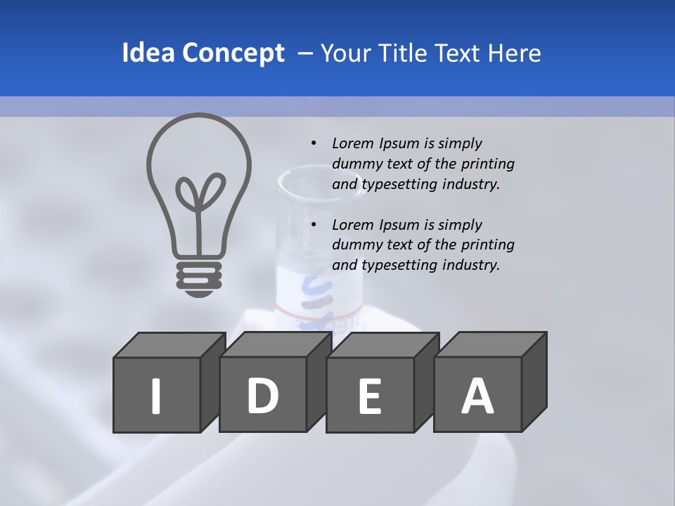 Close Up Of Lab Test Tube And Hand PowerPoint Template