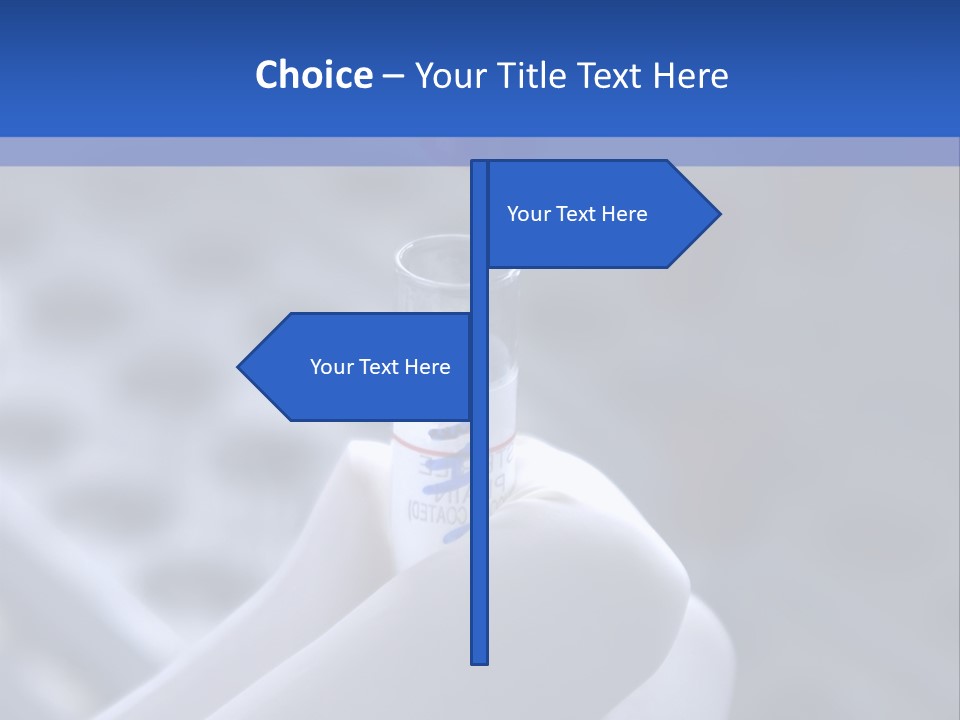 Close Up Of Lab Test Tube And Hand PowerPoint Template