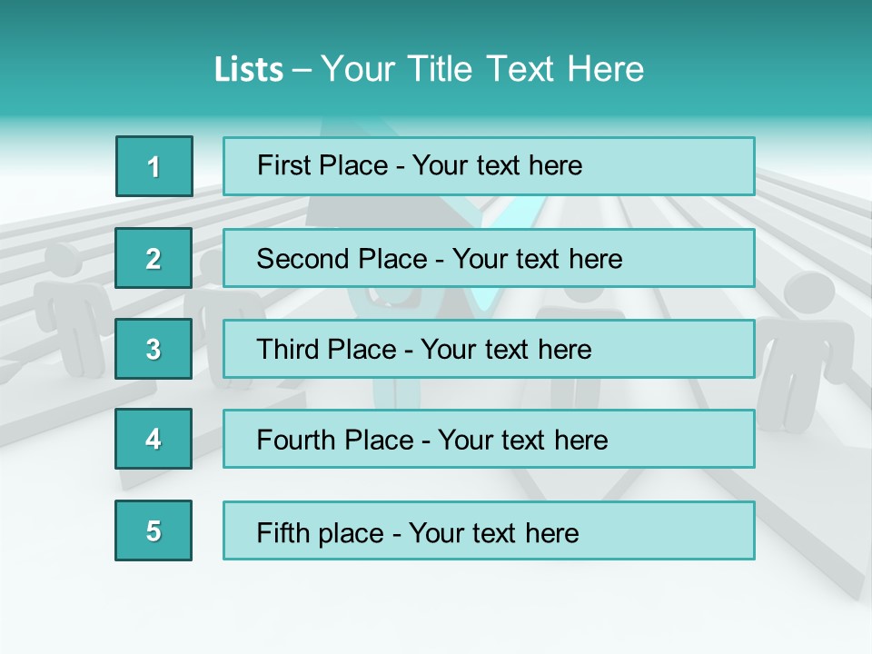 One Figure Stands With Arms Up In Joy That His Success Tops His Competitors PowerPoint Template