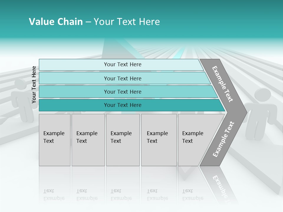 One Figure Stands With Arms Up In Joy That His Success Tops His Competitors PowerPoint Template