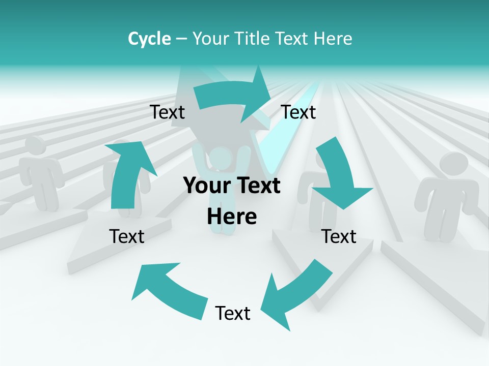 One Figure Stands With Arms Up In Joy That His Success Tops His Competitors PowerPoint Template