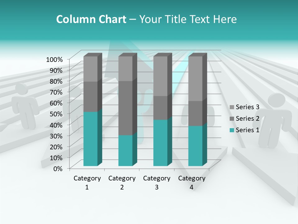 One Figure Stands With Arms Up In Joy That His Success Tops His Competitors PowerPoint Template