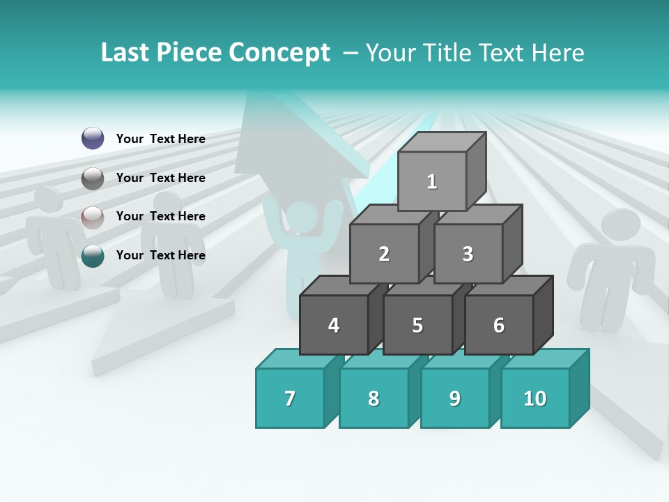 One Figure Stands With Arms Up In Joy That His Success Tops His Competitors PowerPoint Template