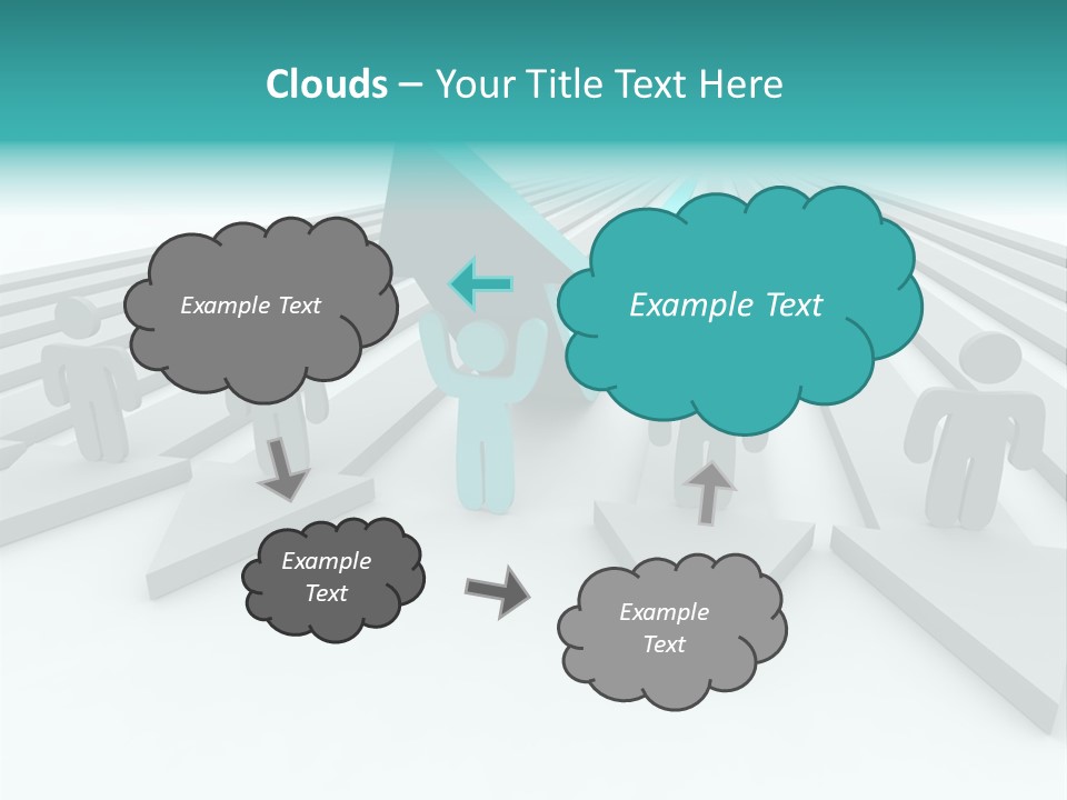 One Figure Stands With Arms Up In Joy That His Success Tops His Competitors PowerPoint Template