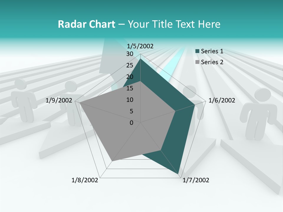 One Figure Stands With Arms Up In Joy That His Success Tops His Competitors PowerPoint Template