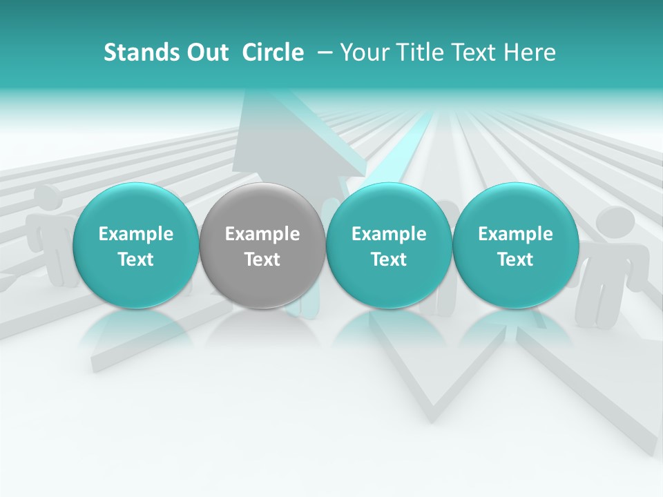 One Figure Stands With Arms Up In Joy That His Success Tops His Competitors PowerPoint Template