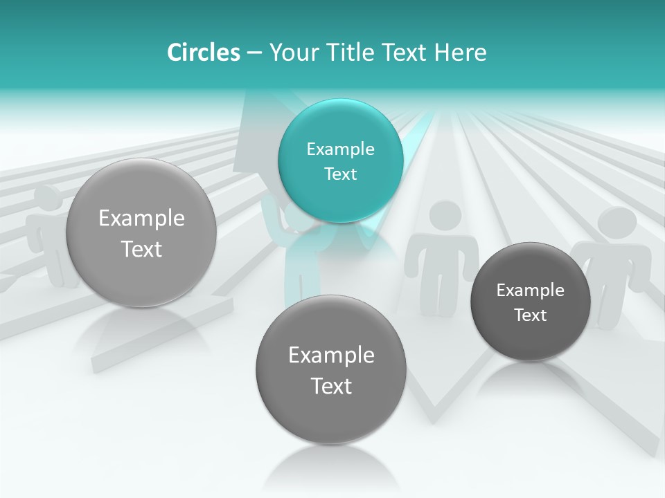 One Figure Stands With Arms Up In Joy That His Success Tops His Competitors PowerPoint Template