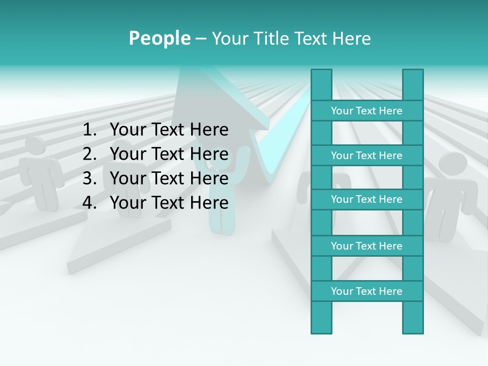 One Figure Stands With Arms Up In Joy That His Success Tops His Competitors PowerPoint Template
