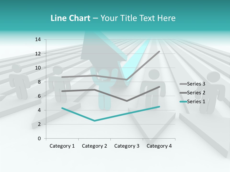 One Figure Stands With Arms Up In Joy That His Success Tops His Competitors PowerPoint Template