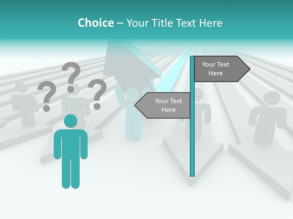 One Figure Stands With Arms Up In Joy That His Success Tops His Competitors PowerPoint Template