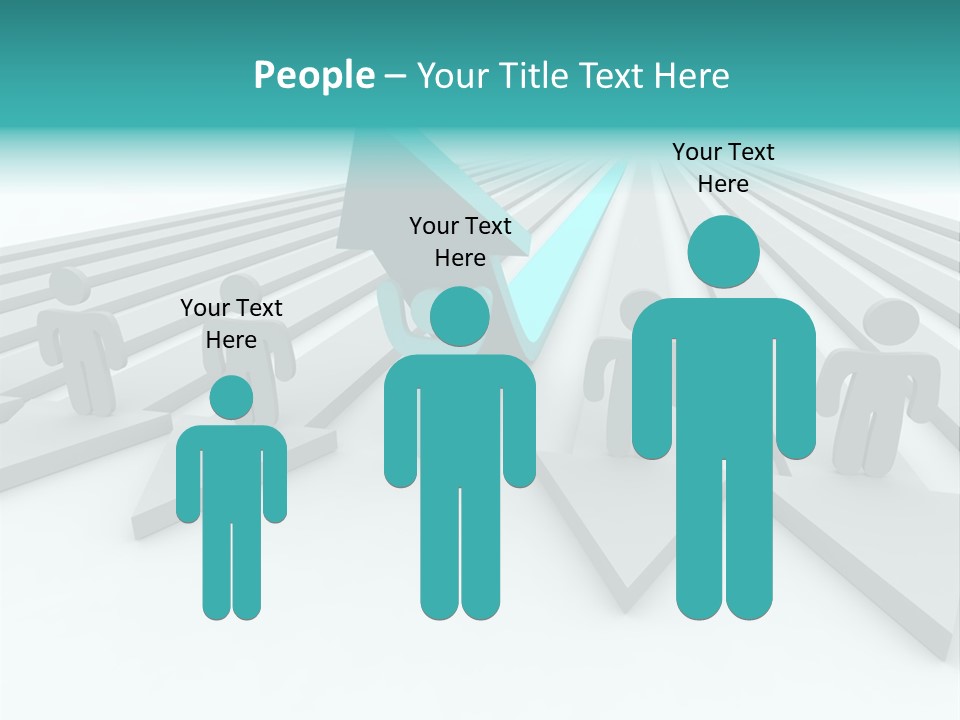 One Figure Stands With Arms Up In Joy That His Success Tops His Competitors PowerPoint Template