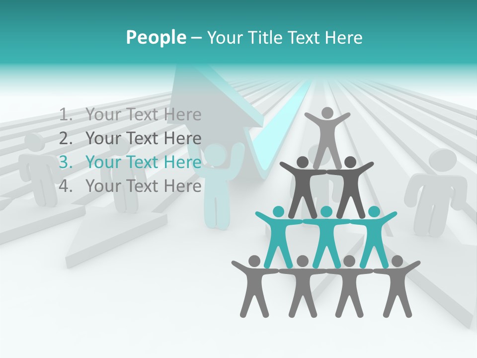 One Figure Stands With Arms Up In Joy That His Success Tops His Competitors PowerPoint Template