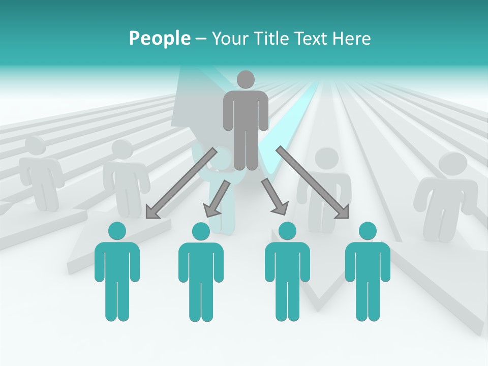 One Figure Stands With Arms Up In Joy That His Success Tops His Competitors PowerPoint Template