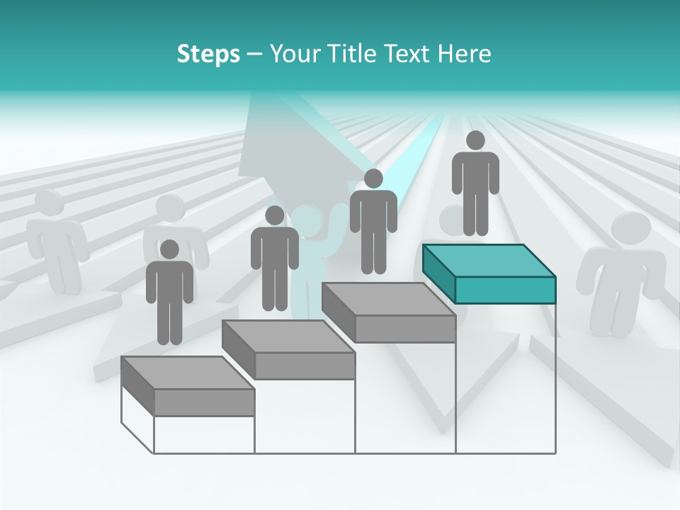 One Figure Stands With Arms Up In Joy That His Success Tops His Competitors PowerPoint Template