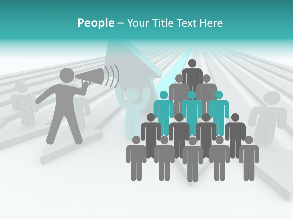 One Figure Stands With Arms Up In Joy That His Success Tops His Competitors PowerPoint Template