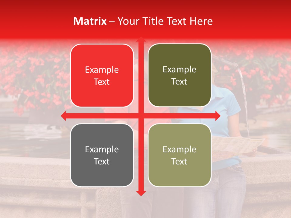 Tourist, A Couple, Are On Sightseeing Tour, With A Map PowerPoint Template