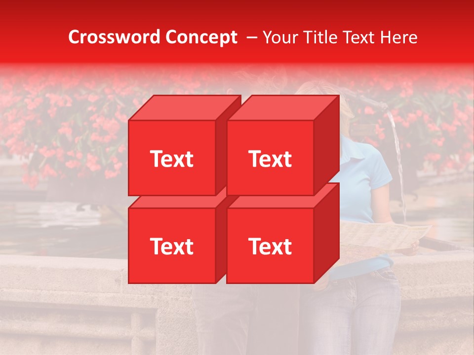 Tourist, A Couple, Are On Sightseeing Tour, With A Map PowerPoint Template