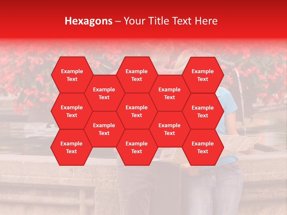 Tourist, A Couple, Are On Sightseeing Tour, With A Map PowerPoint Template